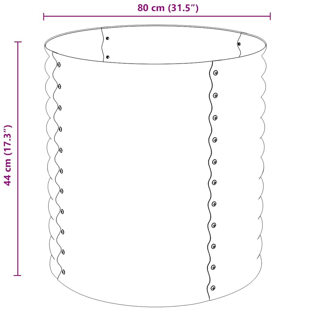 Garden Raised Bed 80x80x81 cm Galvanised Steel Silver