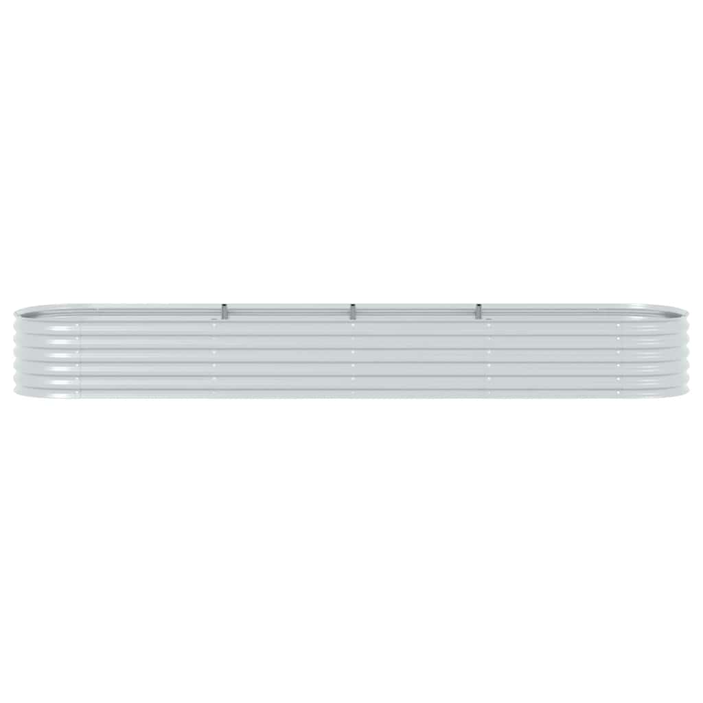 Garden Raised Bed 400x80x44 cm Galvanised Steel Silver