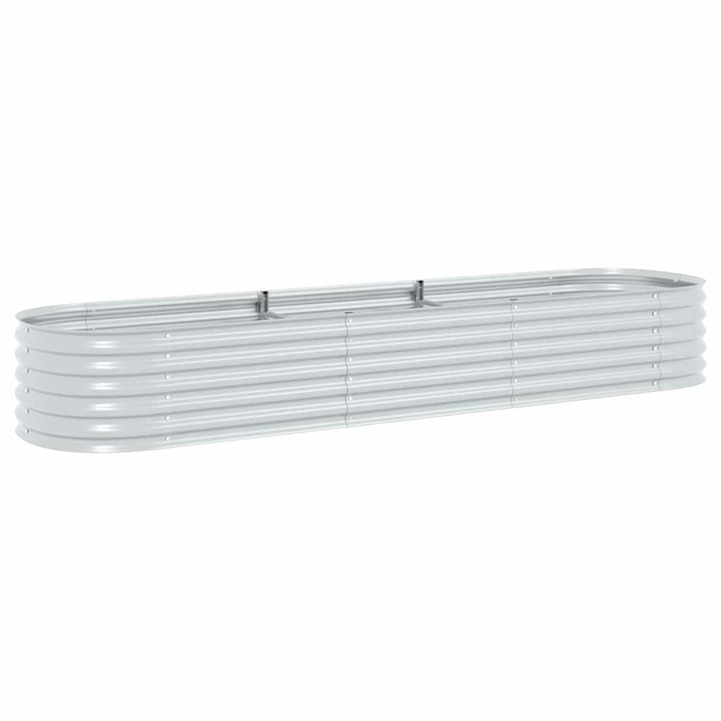 Garden Raised Bed 320x80x44 cm Galvanised Steel Silver
