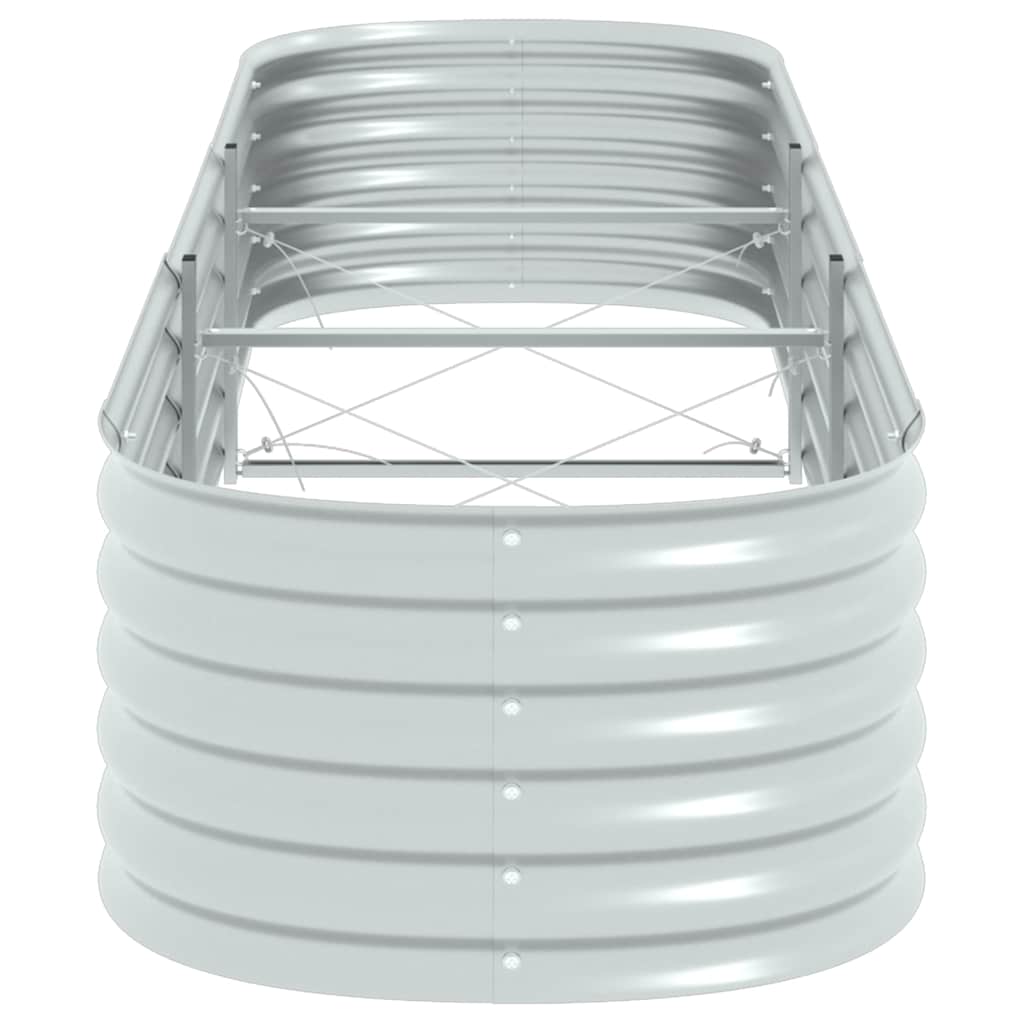 Garden Raised Bed 320x80x44 cm Galvanised Steel Silver