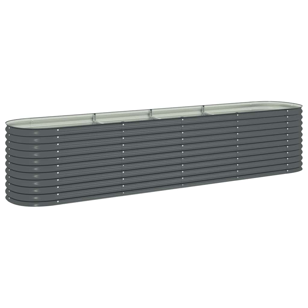 Garden Raised Bed 400x80x81 cm Galvanised Steel Grey