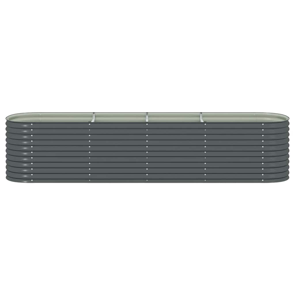 Garden Raised Bed 400x80x81 cm Galvanised Steel Grey