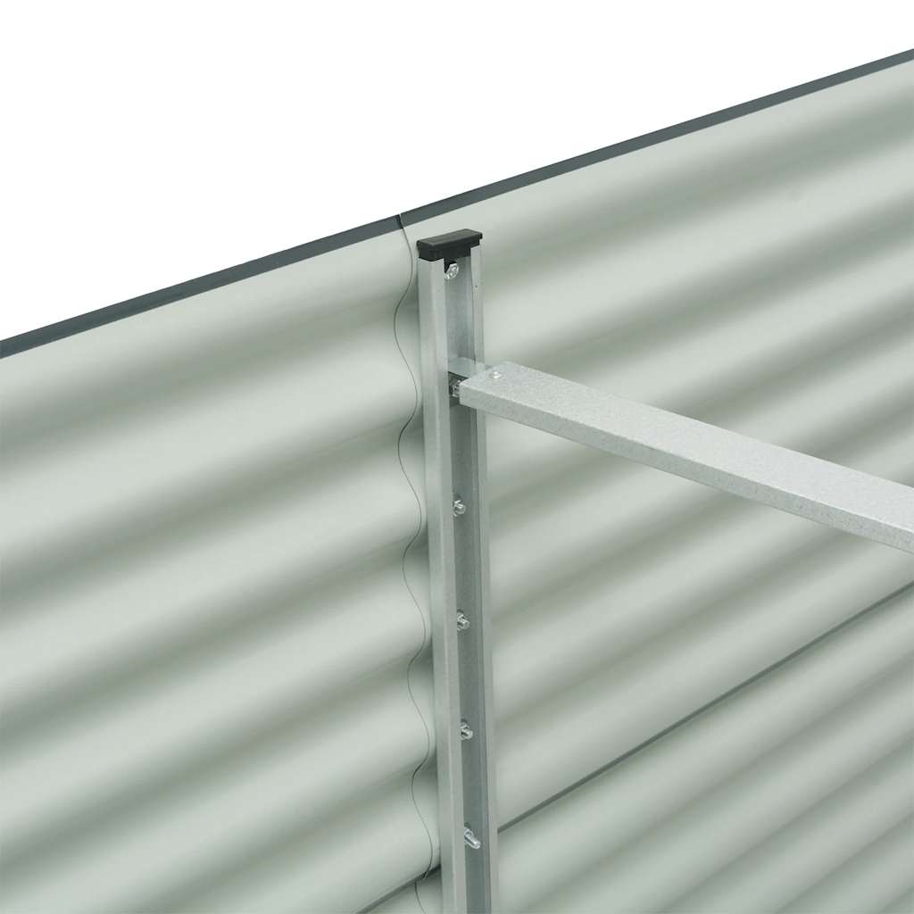 Garden Raised Bed 400x80x81 cm Galvanised Steel Grey