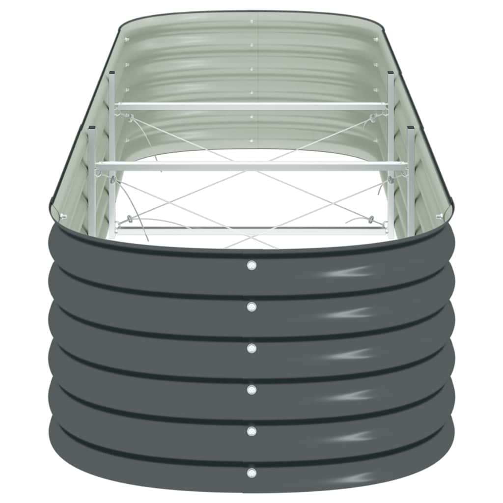 Garden Raised Bed 320x80x44 cm Galvanised Steel Grey