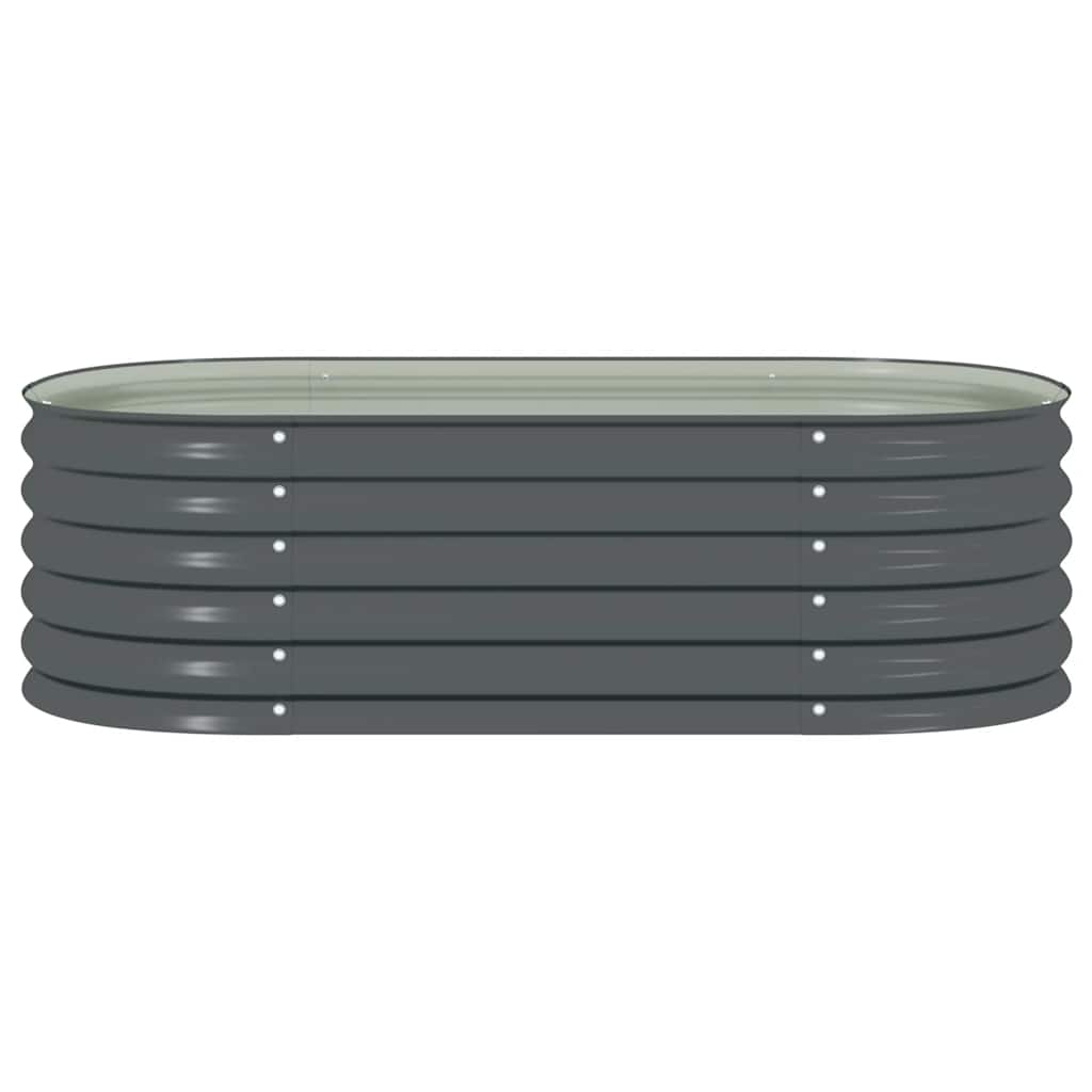 Garden Raised Bed 160x80x44 cm Galvanised Steel Grey