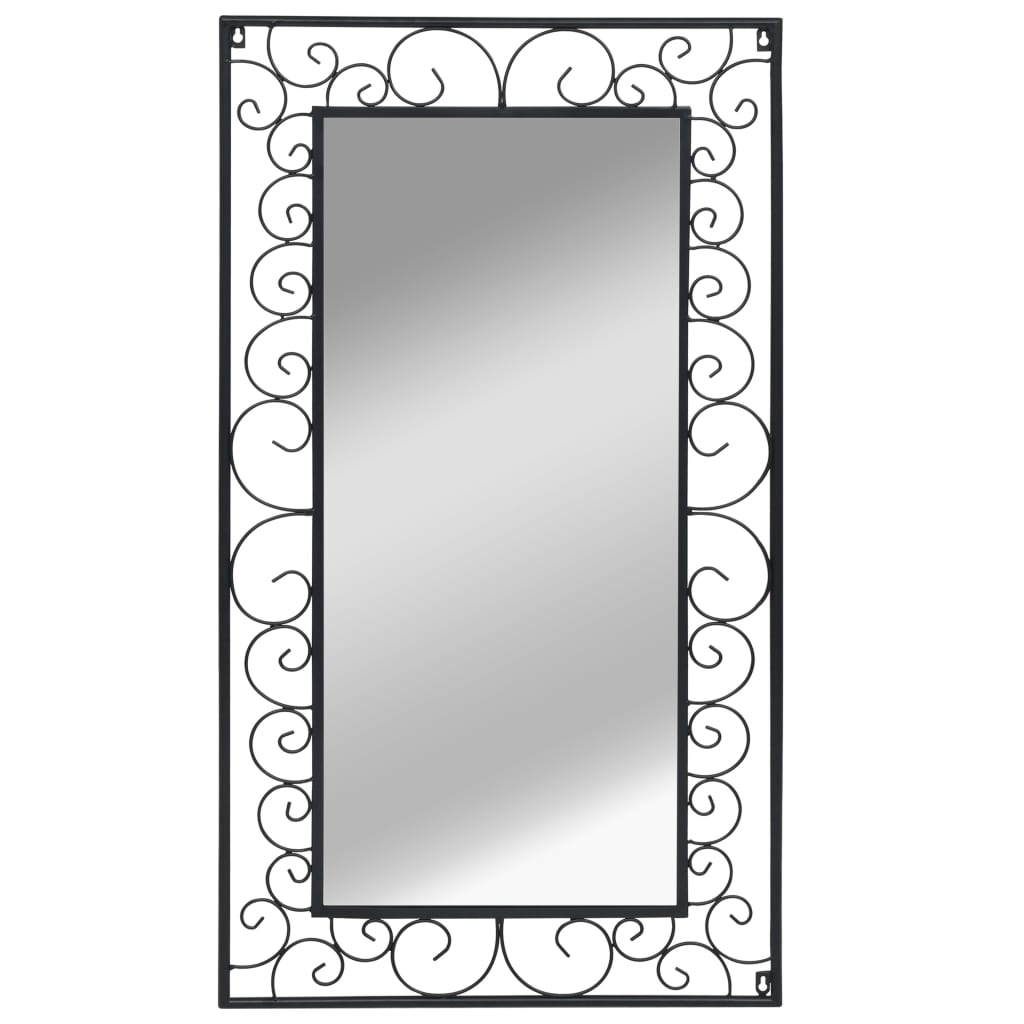 Garden Wall Mirror Rectangular 60x110 cm Black