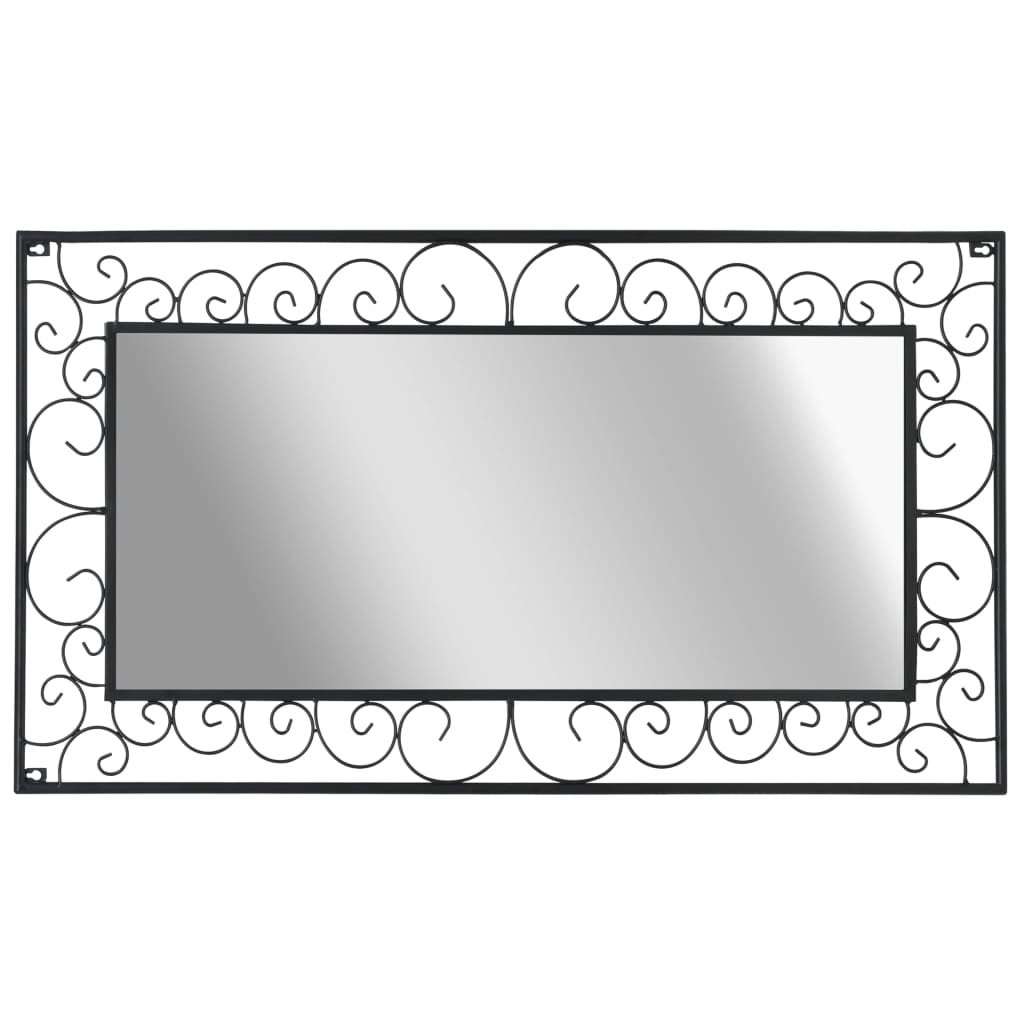 Garden Wall Mirror Rectangular 60x110 cm Black