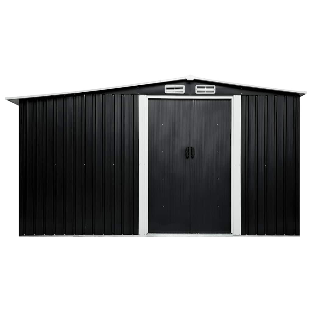 Garden Shed with Sliding Doors Anthracite 329.5x205x178 cm Steel