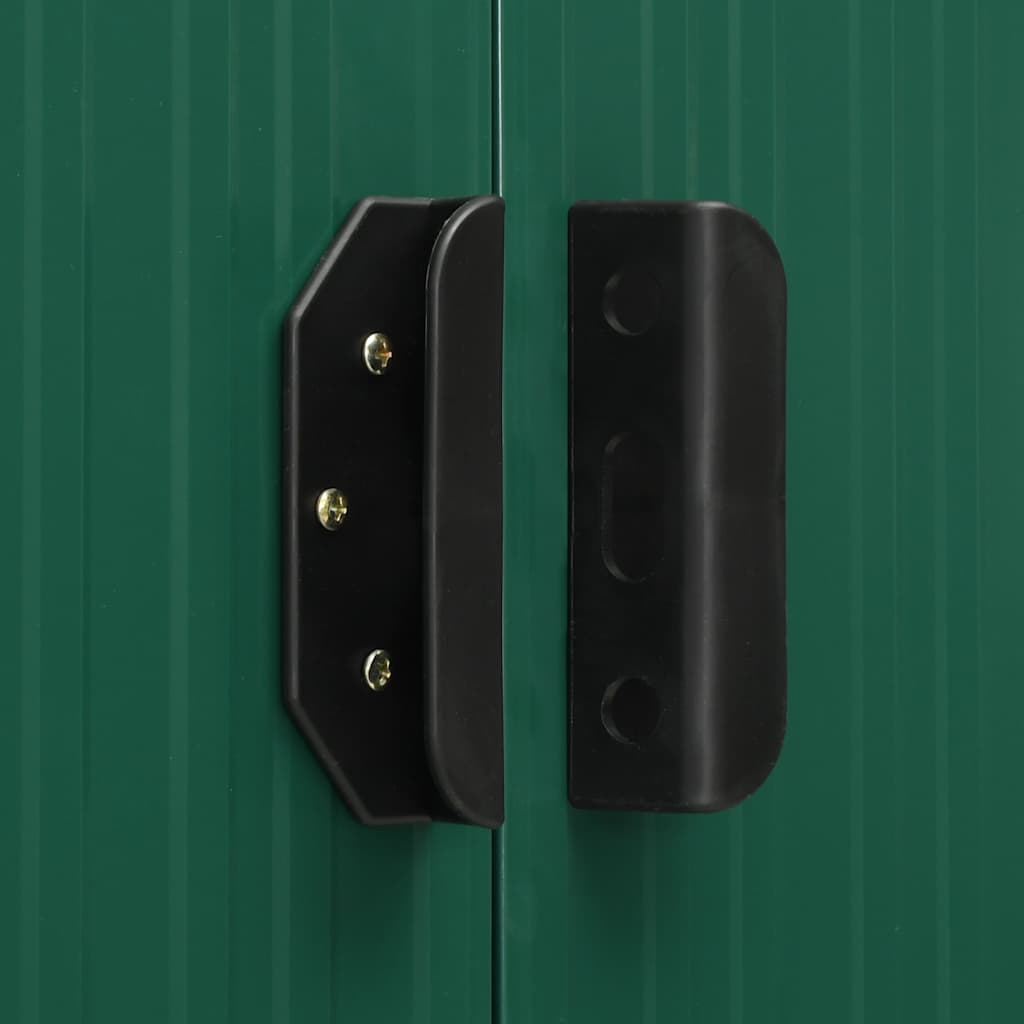 Garden Shed with Sliding Doors Green 386x131x178 cm Steel