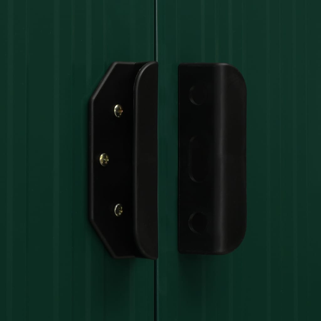 Garden Shed with Extended Roof Green 346x193x181 cm Steel