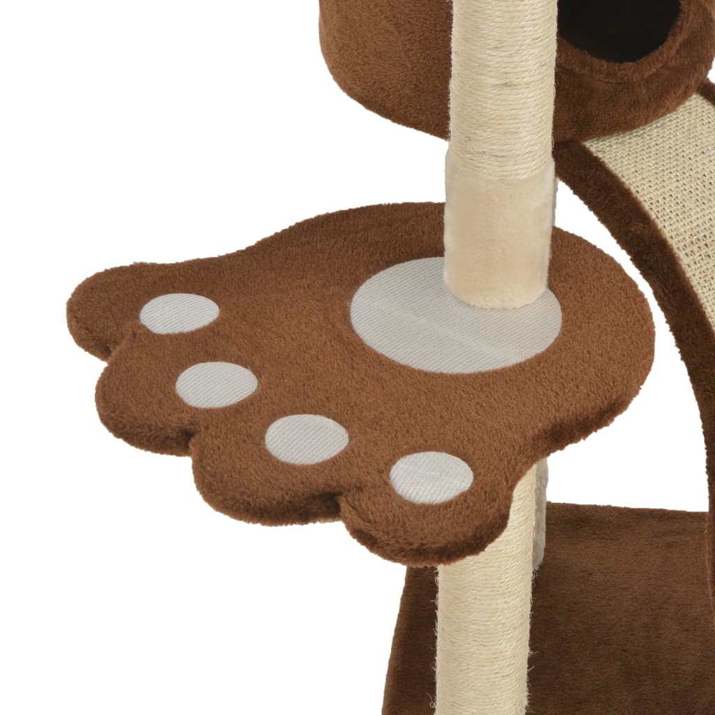 Cat Tree With Sisal Scratching Posts Brown 145 Cm