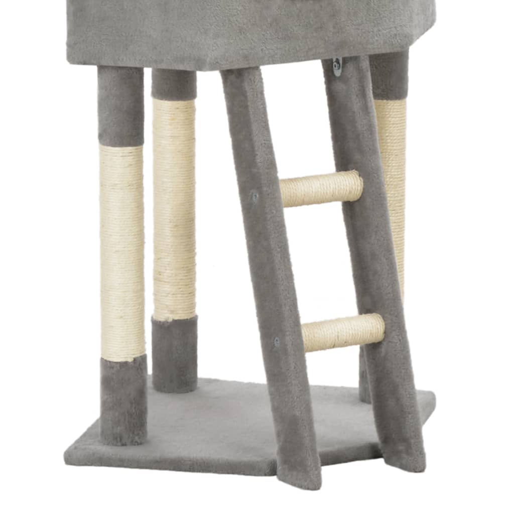 Cat Tree With Sisal Scratching Post Grey 180 Cm