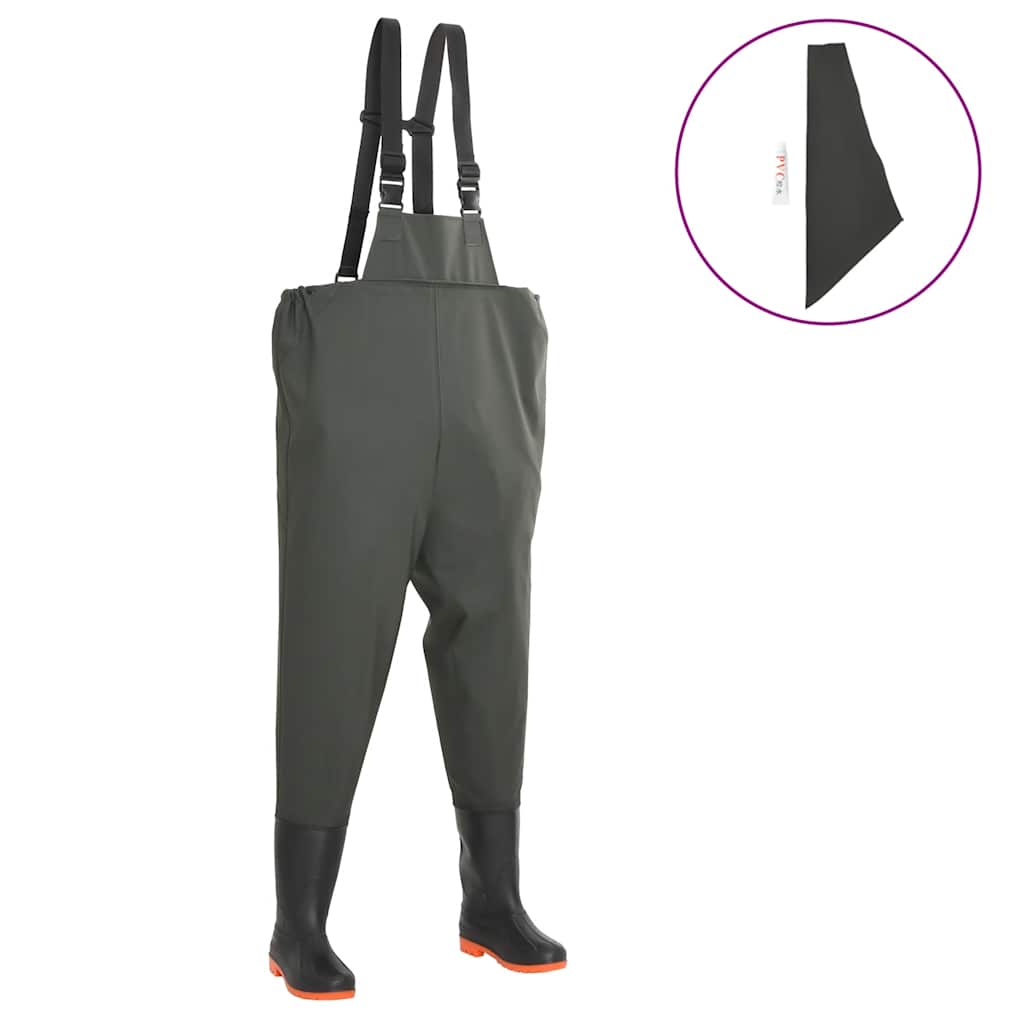 Wading Pants with Boots Green Size 41