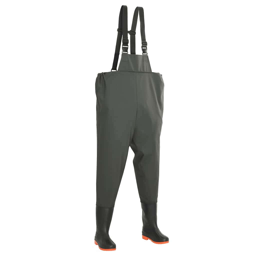 Wading Pants with Boots Green Size 42