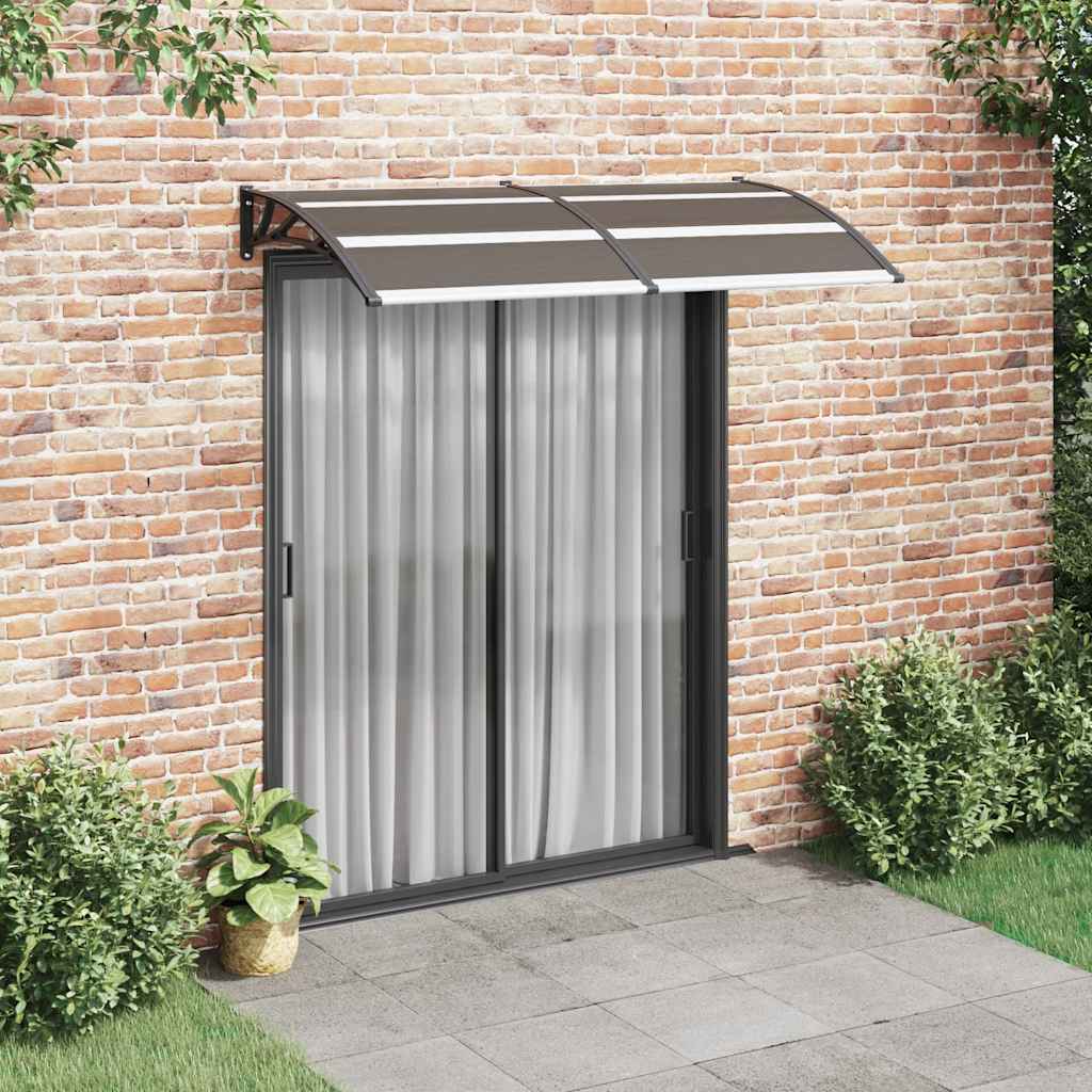 Door Canopy Black 200x100 cm PC
