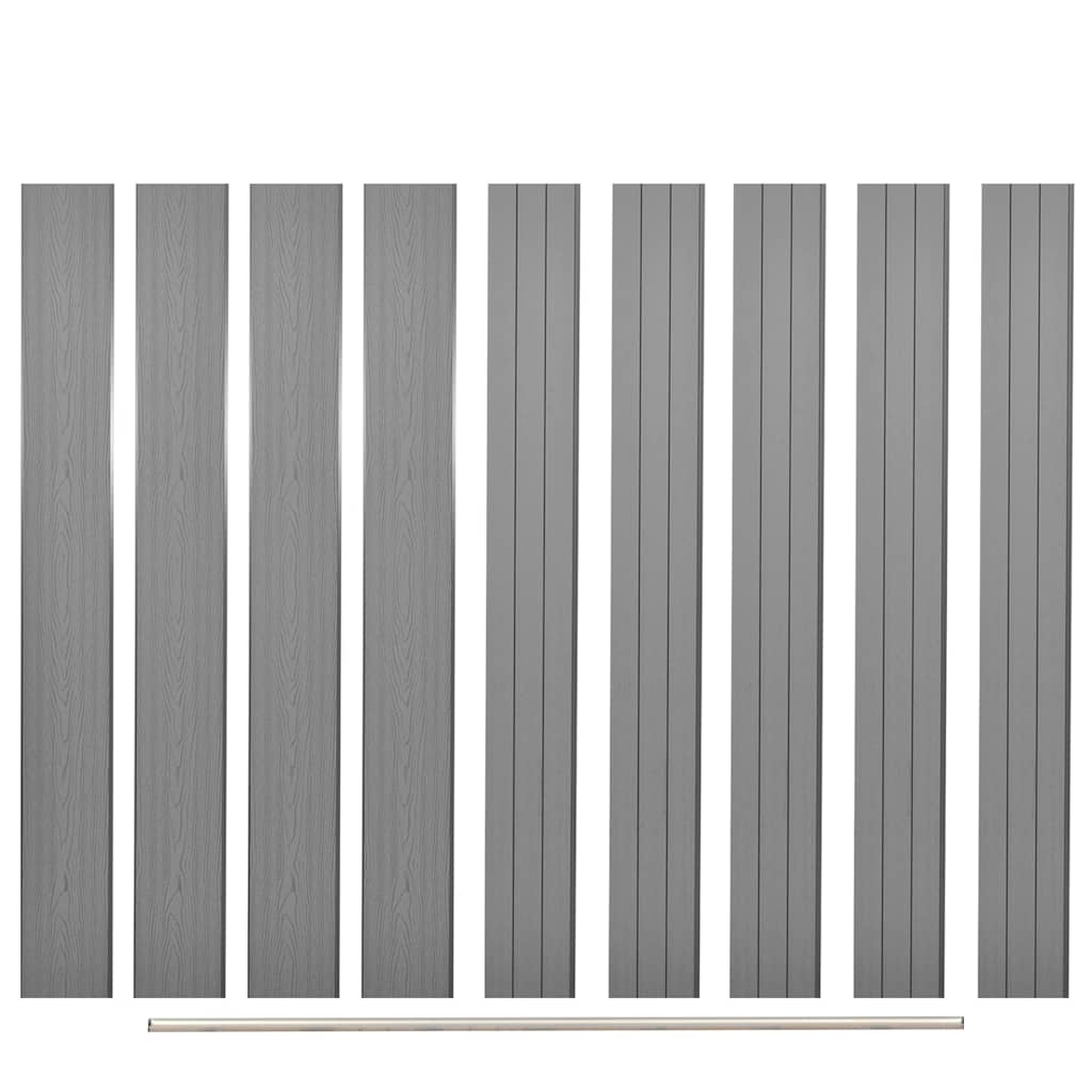 WPC Fence Set 2 Square + 1 Slanted 451x187 cm Grey