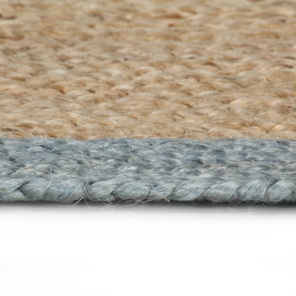 Handmade Rug Jute with Olive Green Border 120 cm
