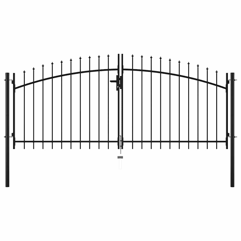 Double Door Fence Gate with Spear Top 300x150 cm