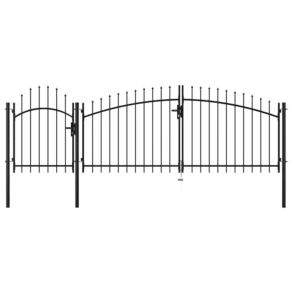 Garden Gate Steel 1,25x4 m Black