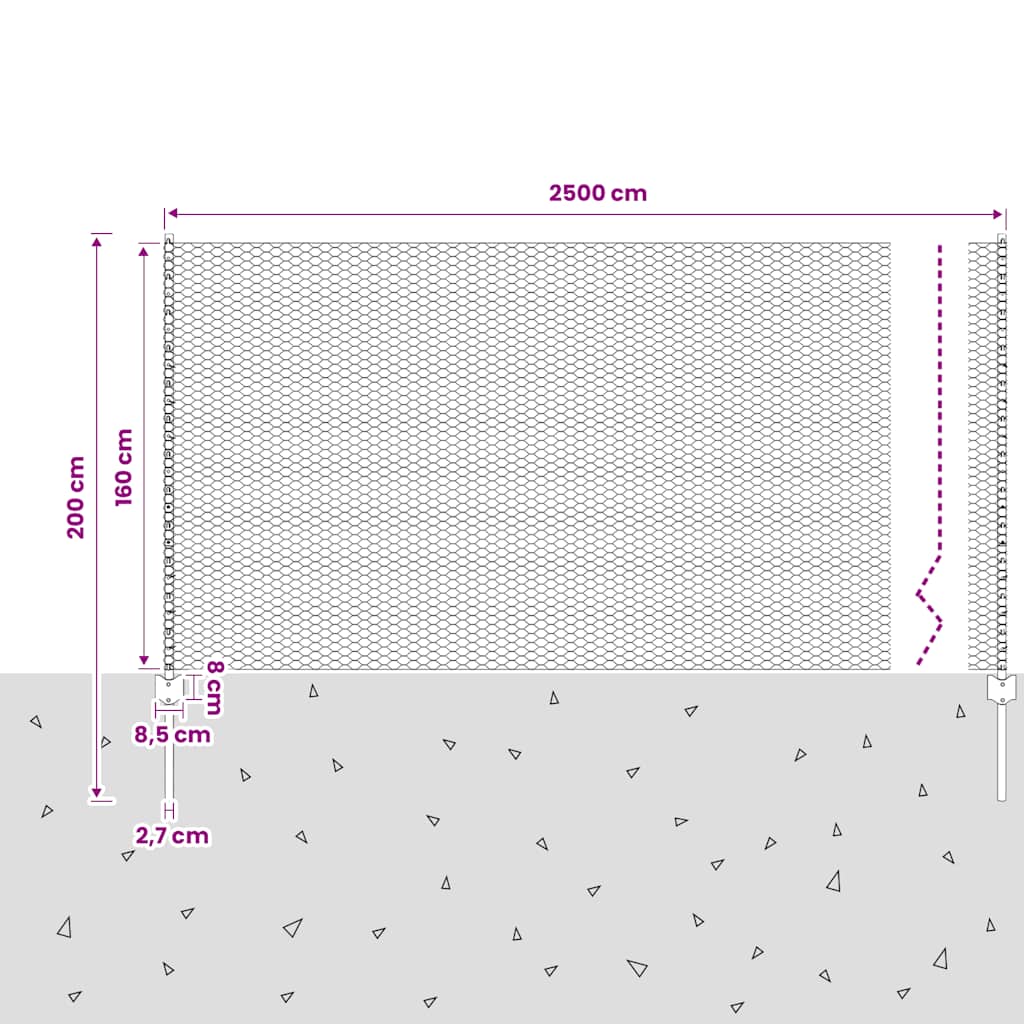 Wire Mesh Fence with Posts Steel 25x2 m Green