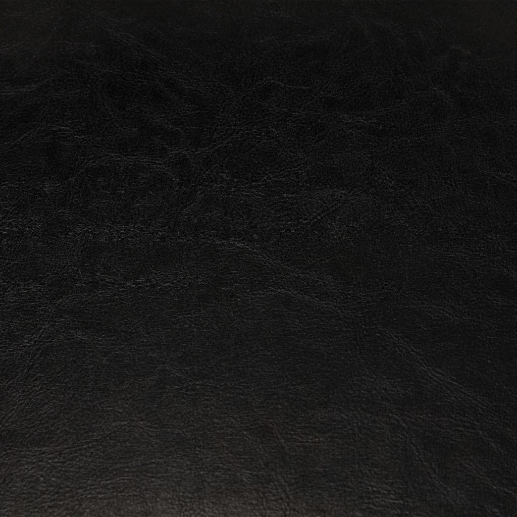 Tub Chair with Footstool Black Faux Leather