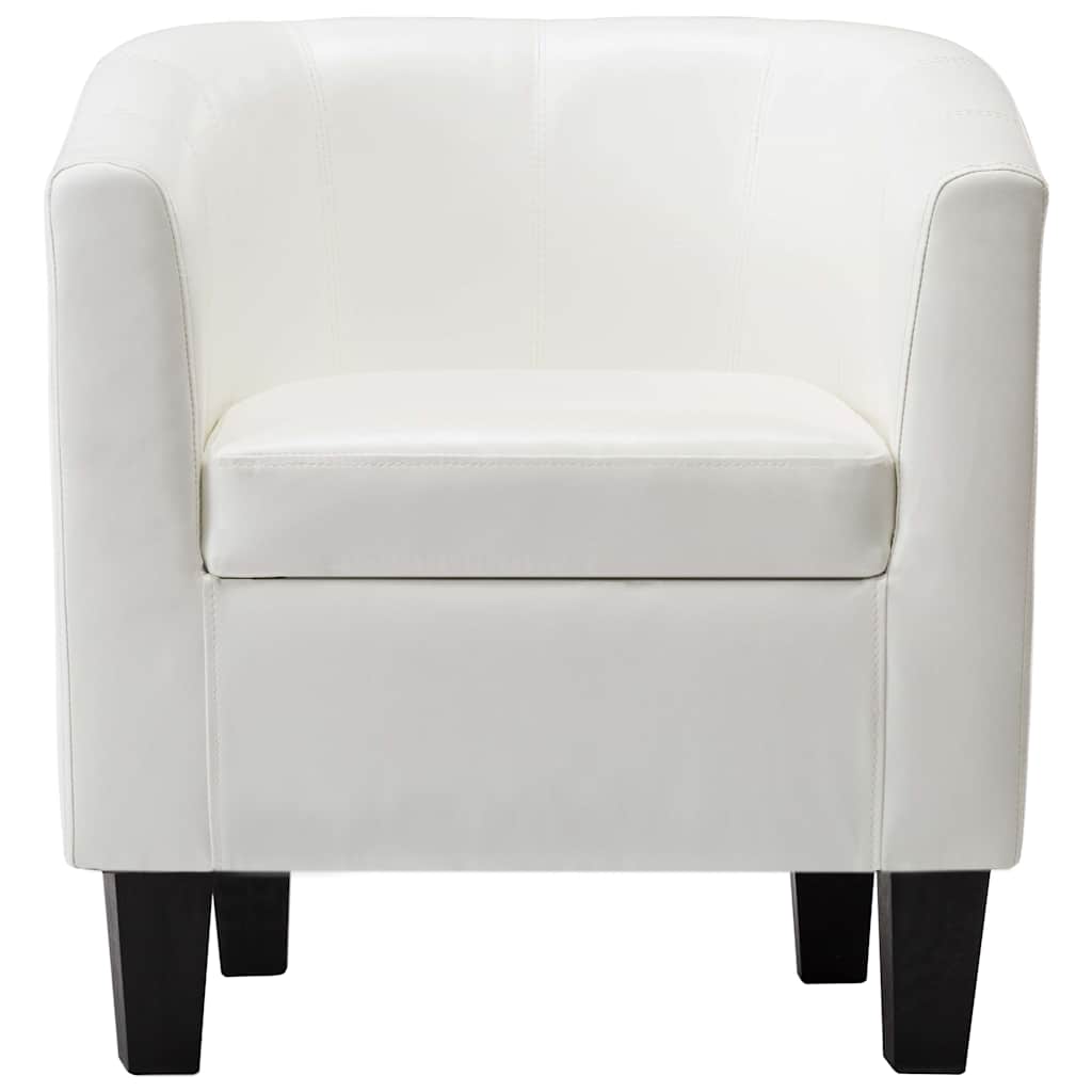Tub Chair White Faux Leather