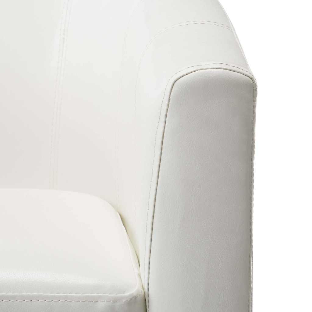 Tub Chair White Faux Leather
