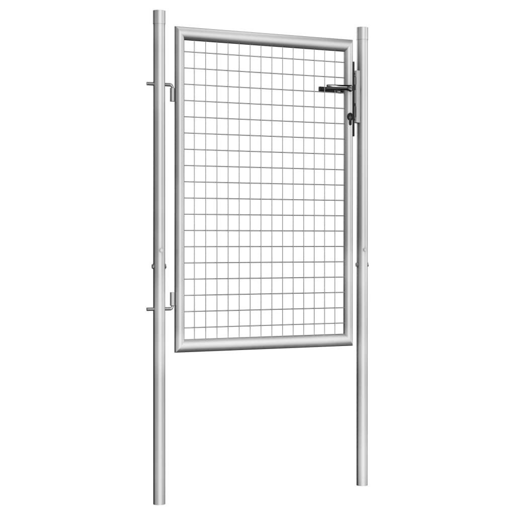 Garden Gate Galvanised Steel 100x100 cm Silver