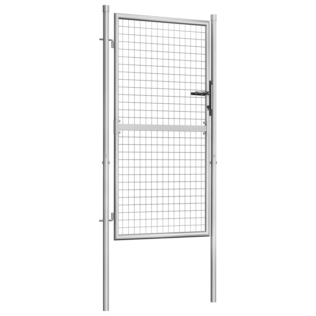 Garden Gate Galvanised Steel 100x150 cm Silver