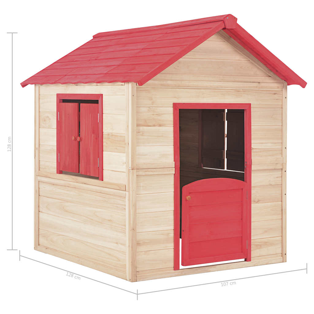 Kids Play House Fir wood Red