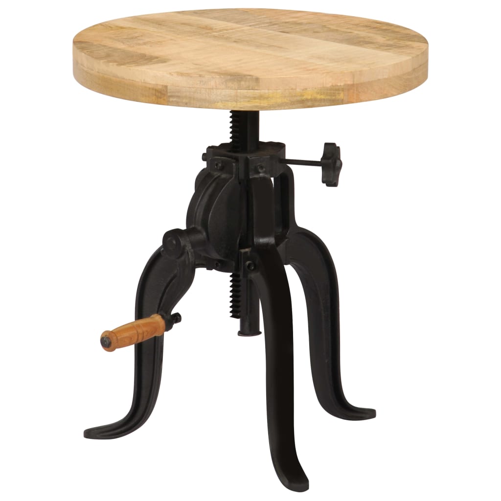 Side Table 45x(45-62) Cm Solid Mango Wood And Cast Iron