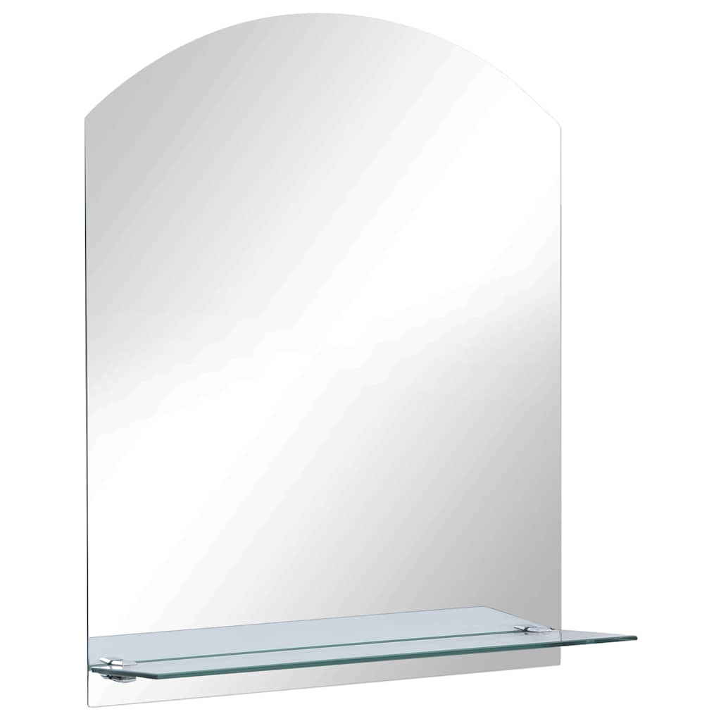 Wall Mirror with Shelf 30x50 cm Tempered Glass