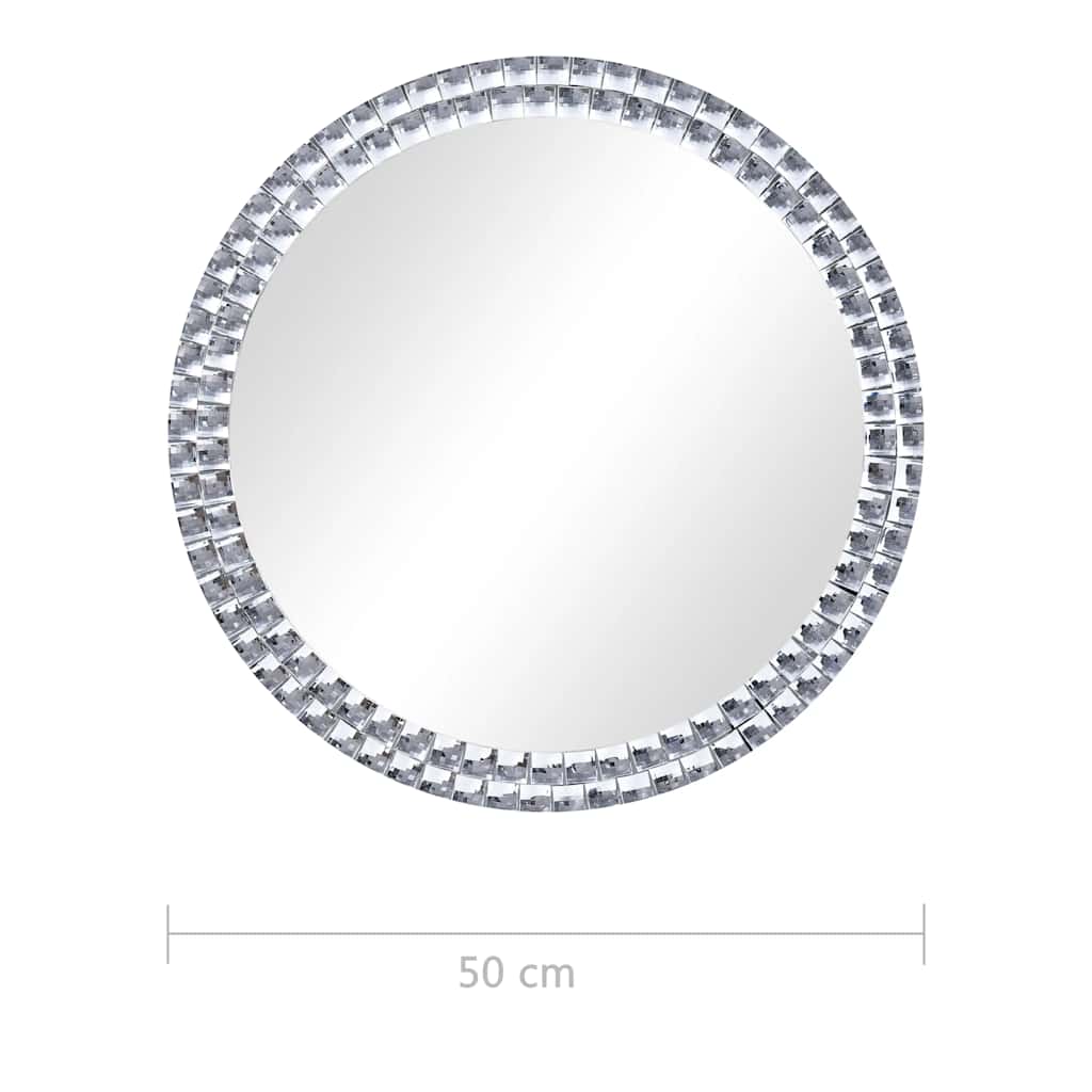 Wall Mirror 50 cm Tempered Glass