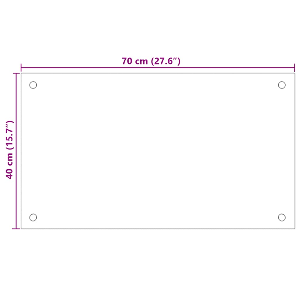 Kitchen Backsplash Black 70x40 cm Tempered Glass