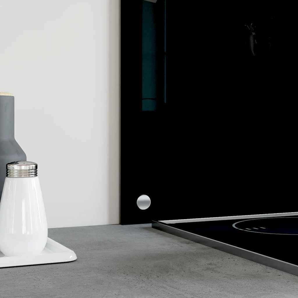Kitchen Backsplash Black 80x40 cm Tempered Glass