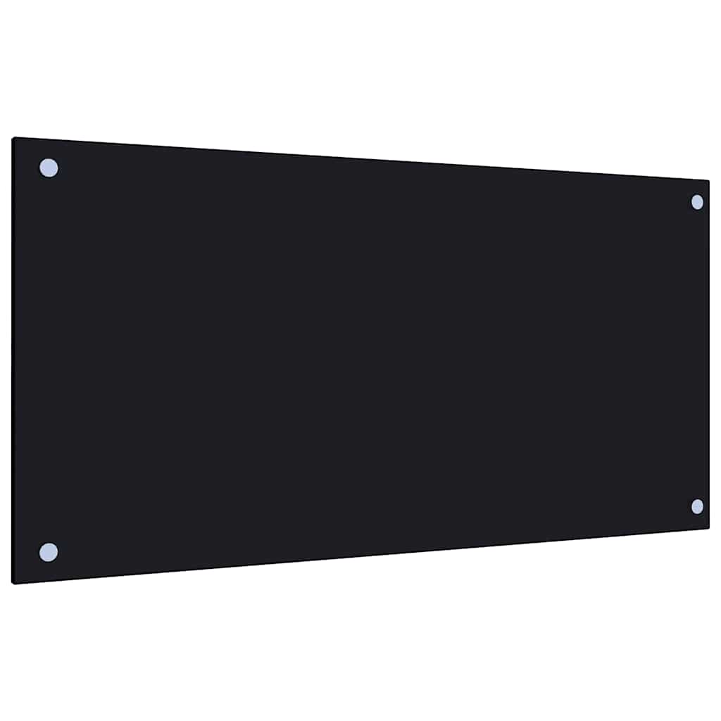 Kitchen Backsplash Black 80x40 cm Tempered Glass