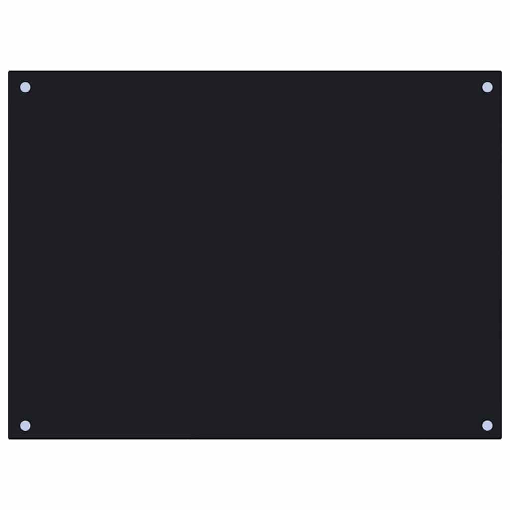 Kitchen Backsplash Black 80x60 cm Tempered Glass