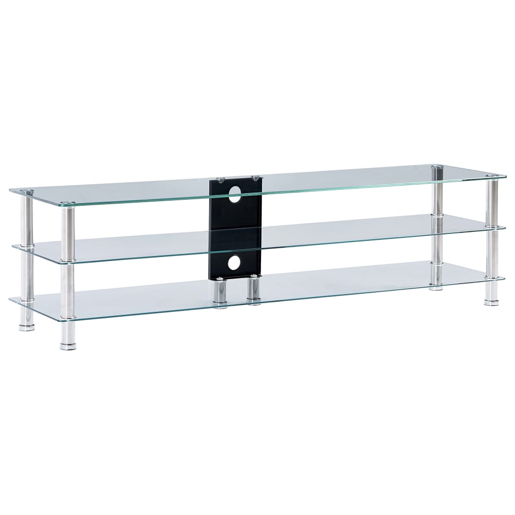 TV Stand Transparent 150x40x40 cm Tempered Glass