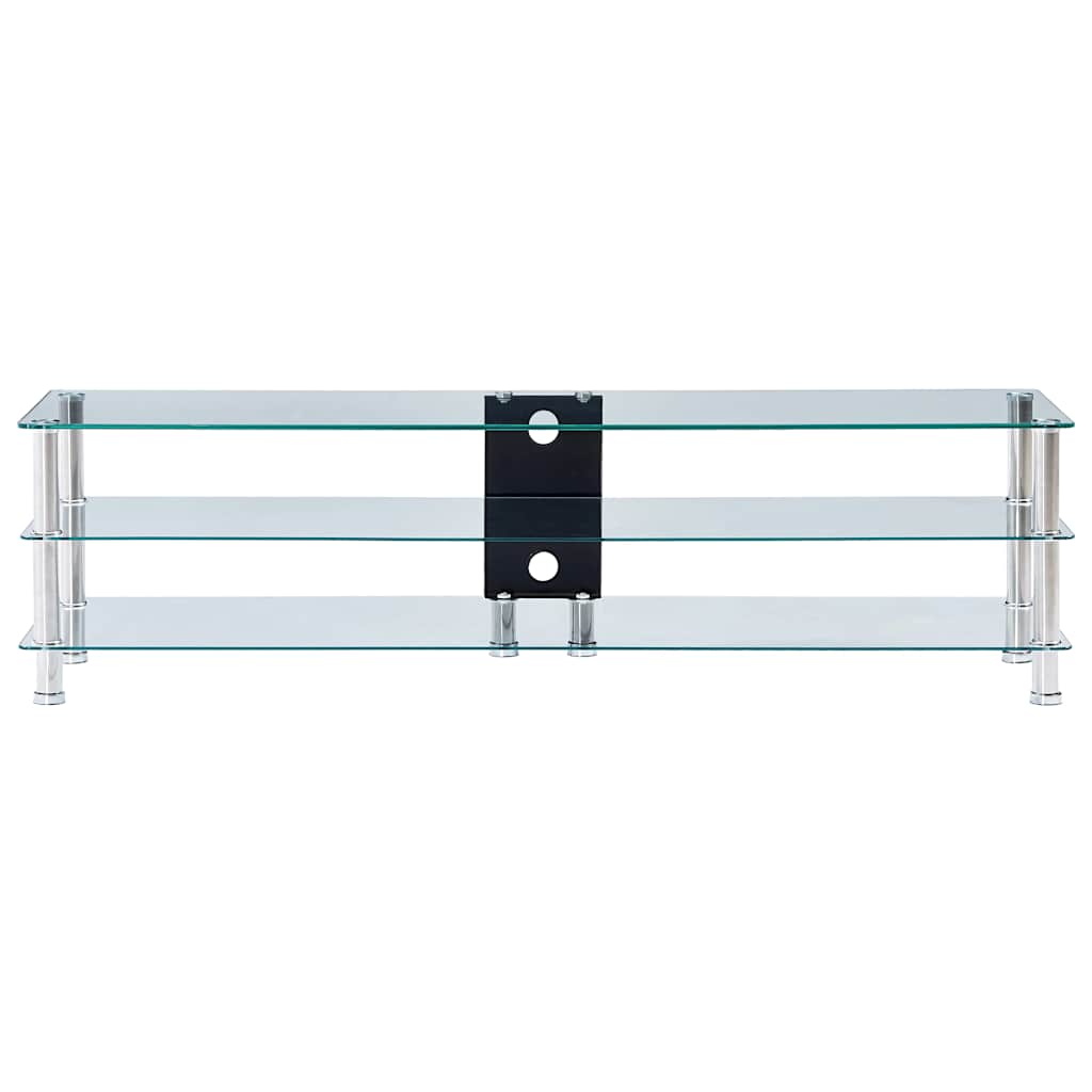 TV Stand Transparent 150x40x40 cm Tempered Glass
