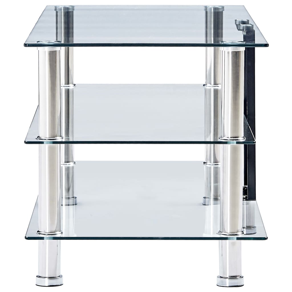 TV Stand Transparent 150x40x40 cm Tempered Glass