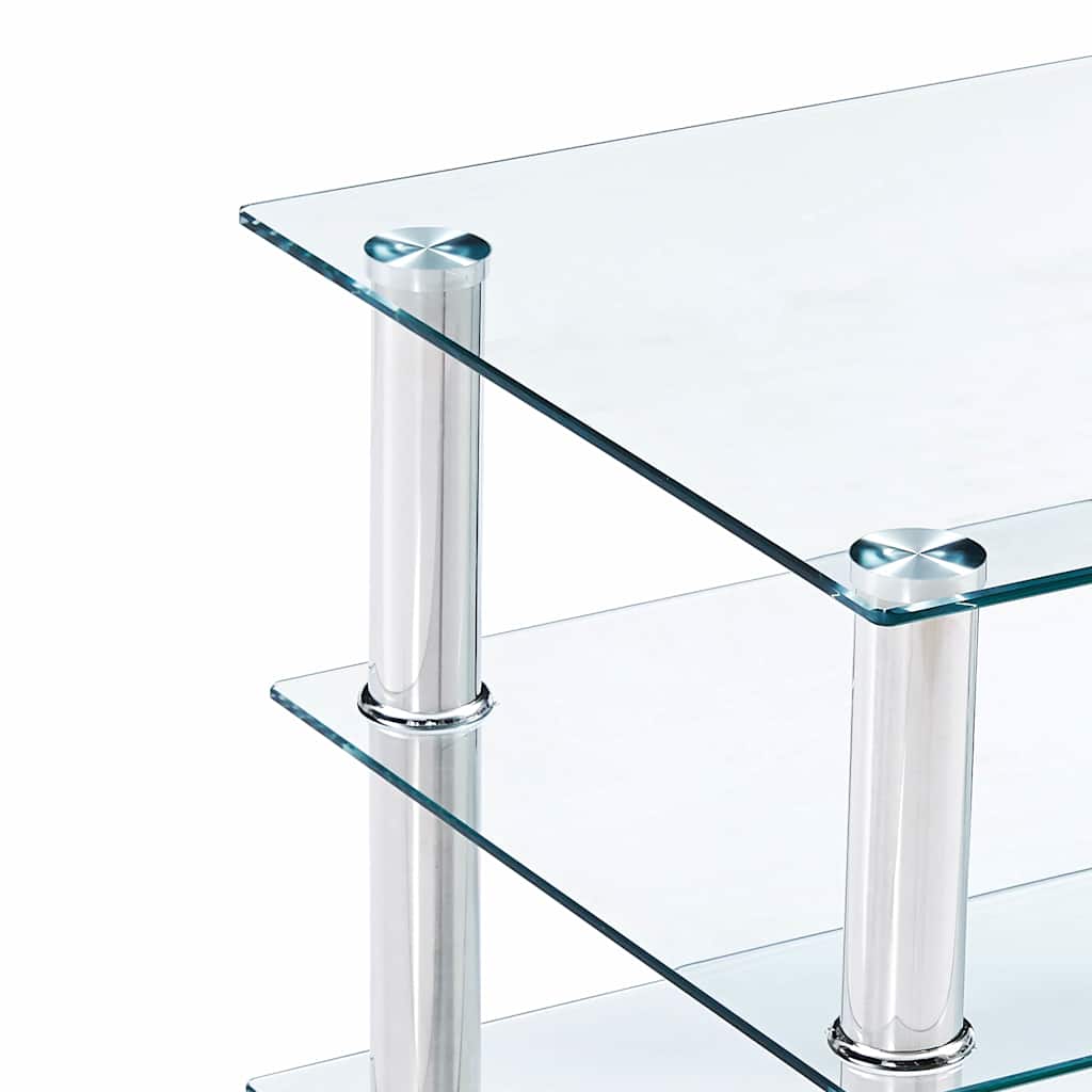 TV Stand Transparent 150x40x40 cm Tempered Glass