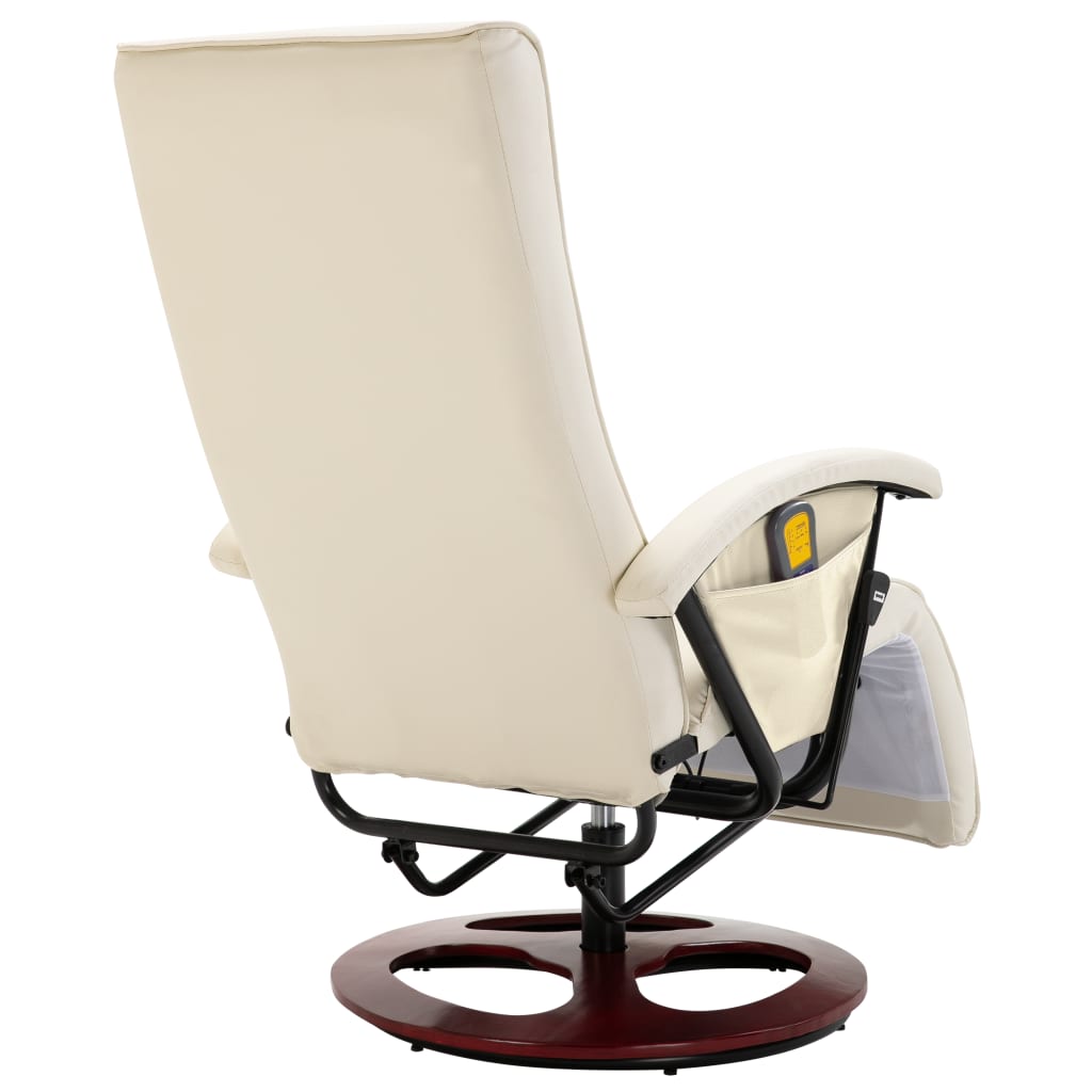 Massage Chair Cream White Faux Leather