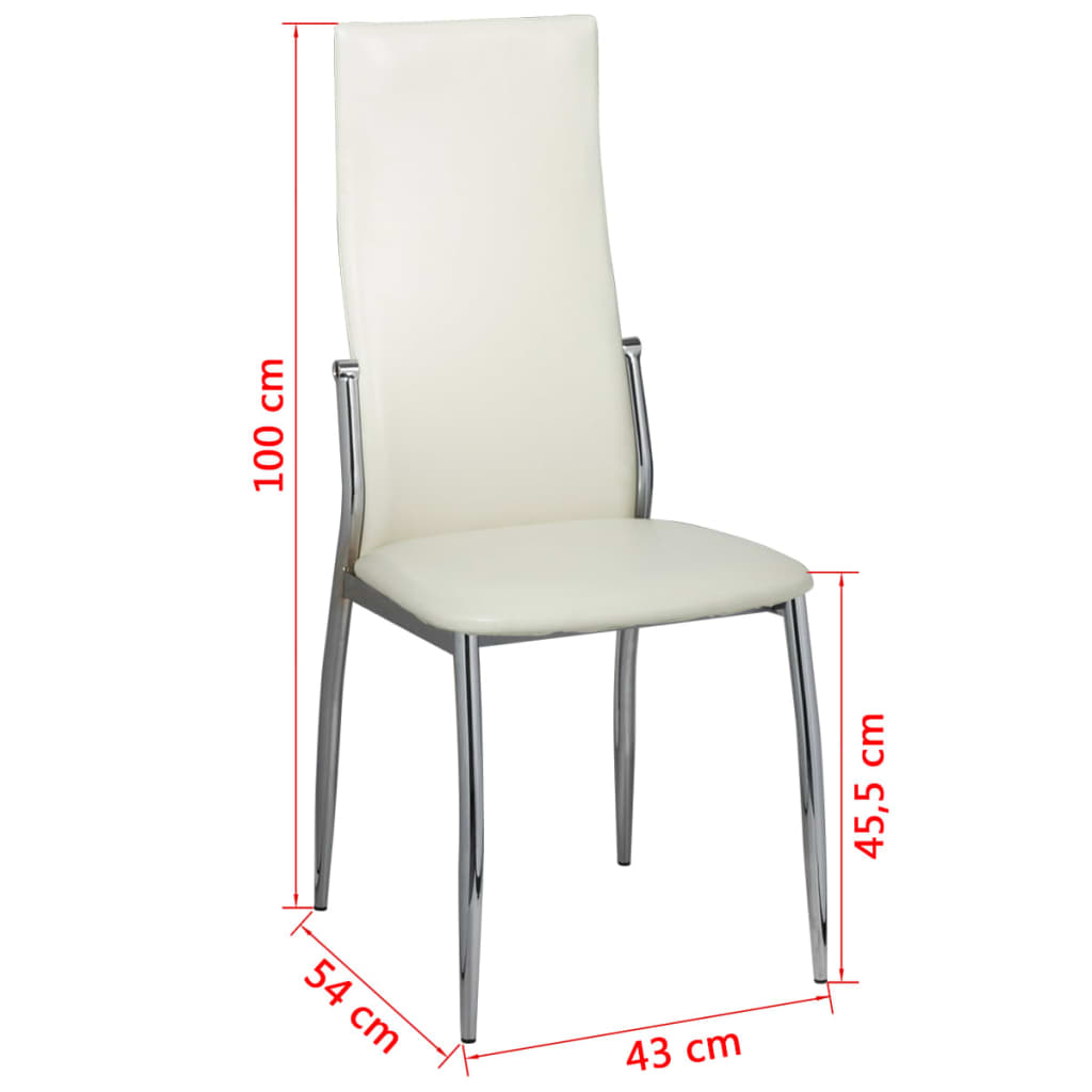 Dining Chairs 4 pcs White Faux Leather