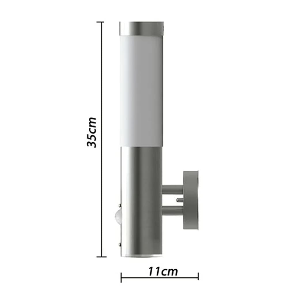 Outdoor Wall Lamps 2 pcs with Motion Detector Stainless Steel
