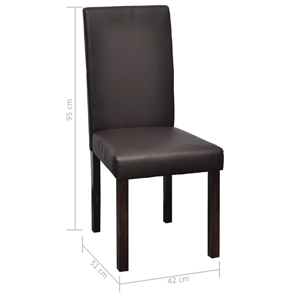 Dining Chairs 2 pcs Brown Faux Leather
