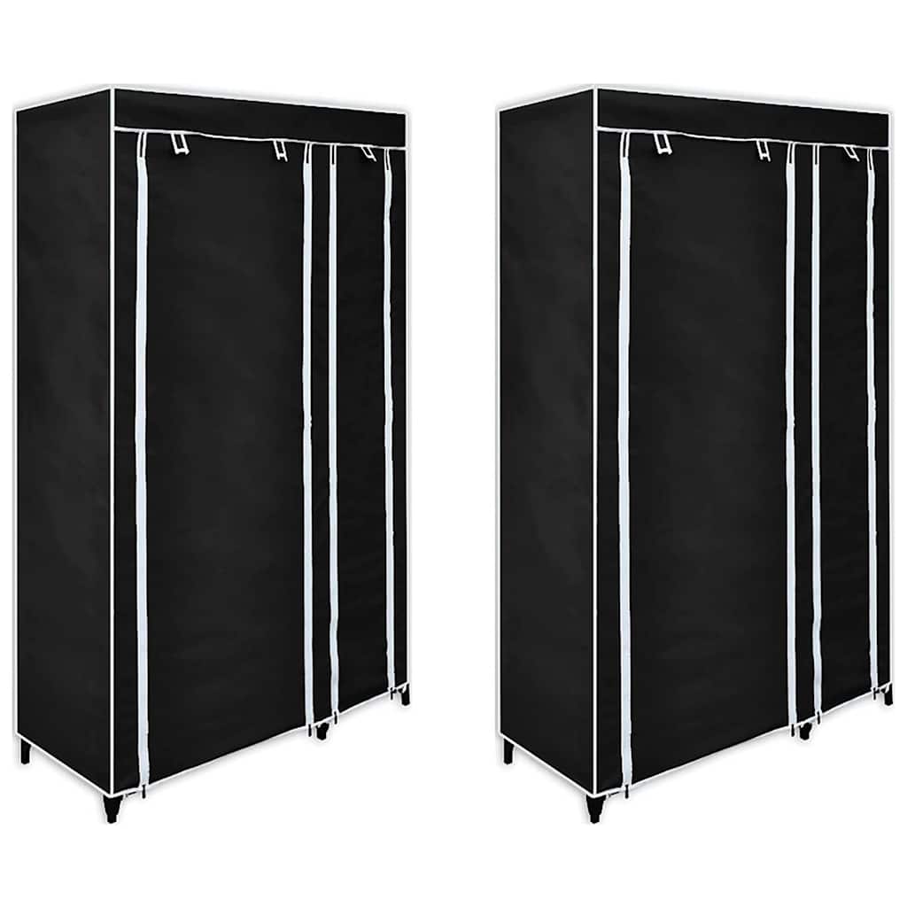 Wardrobes 2 pcs Black Fabric