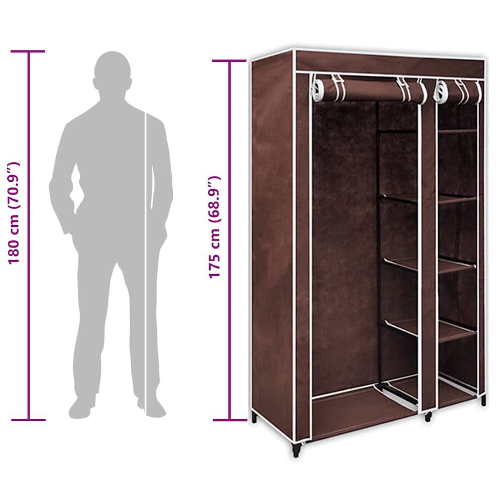 Fabric Wardrobes 2 pcs Brown