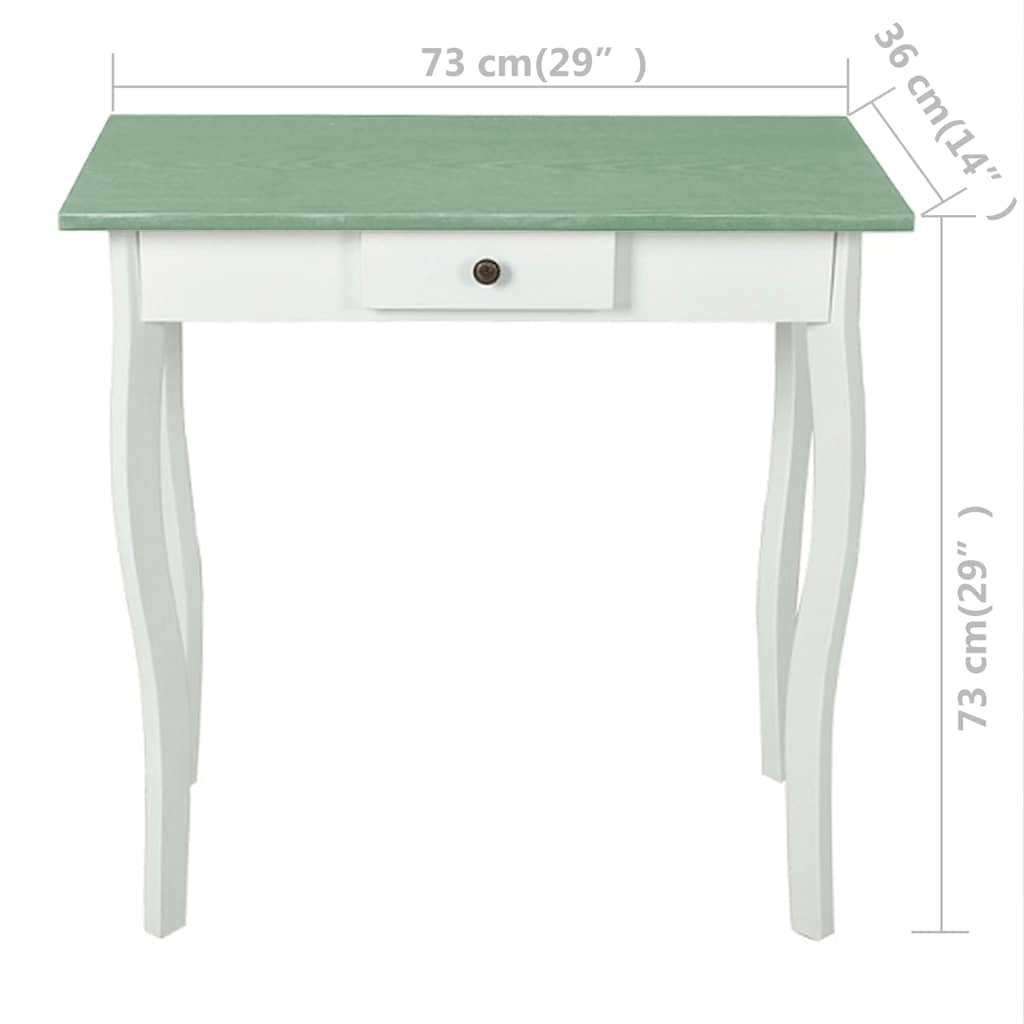 Console Table MDF White and Greyish Green