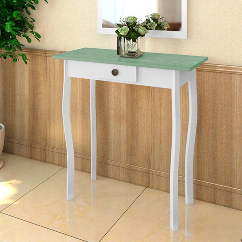 Console Table MDF White and Greyish Green