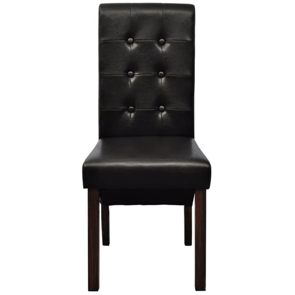 Dining Chairs 6 pcs Brown Faux Leather